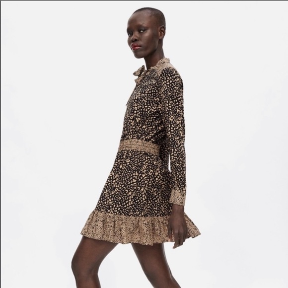 Zara leopard dress size XS - Picture 3 of 7